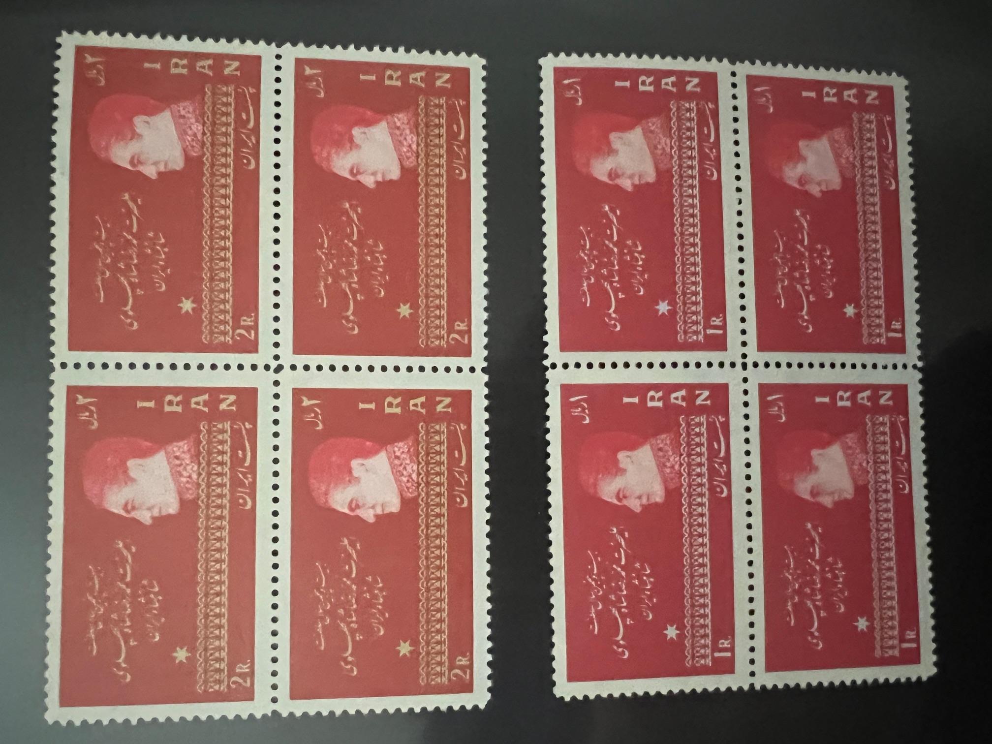 20th anniversary of Shah's accession 1965 - block of 4